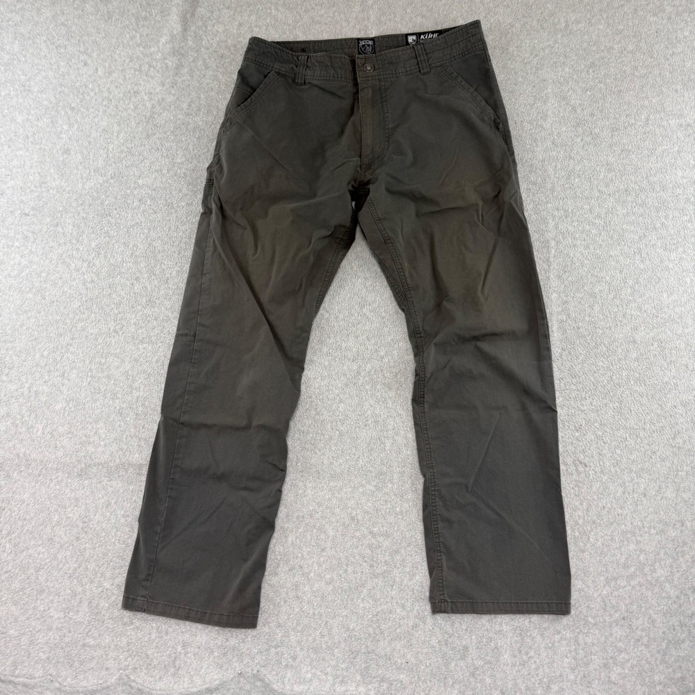 KUHL Slax Pants Mens 34x30 Charcoal Grey Technical Chino Outdoor Hiking